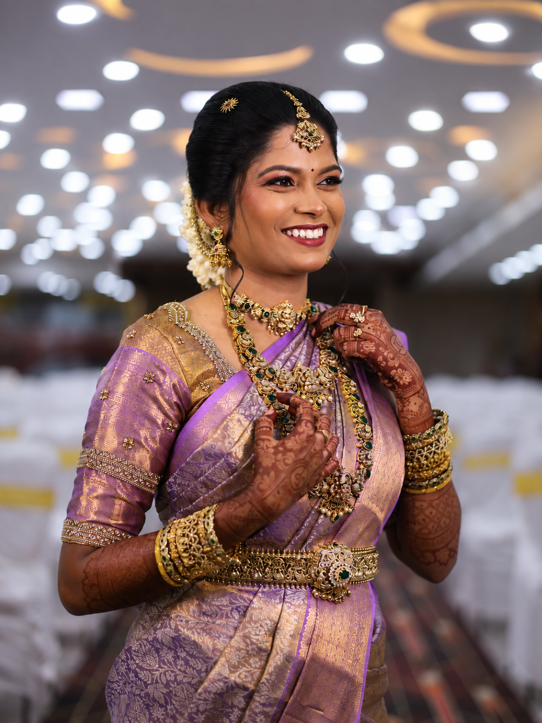 Smiling bridal makeup look